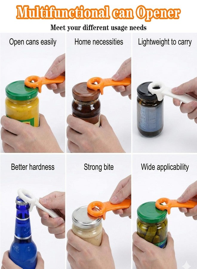 Thrymme 2Pcs Church Key Can Openers, 5.51-Inch Jar Popper Lid Opener for Seniors & Arthritis, Plastic Church Key Can Opener for Sealed Lids (White & Orange) - Image 4