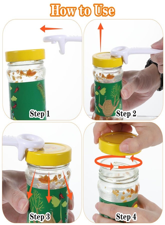 Thrymme 2Pcs Church Key Can Openers, 5.51-Inch Jar Popper Lid Opener for Seniors & Arthritis, Plastic Church Key Can Opener for Sealed Lids (White & Orange) - Image 5