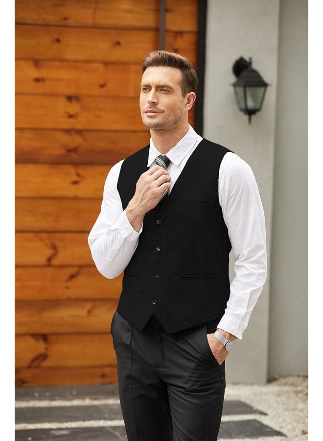 COOFANDY Men's Casual Business Vests Lightweight Waistcoat Slim Fit Suit Vest - Image 2