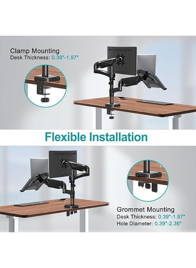 Dual Laptop & Monitor Mount – Adjustable Stand for Laptops up to 17" and 32" Screens, Tilt, Swivel, and Rotation, Each Arm Holds up to 19.8lbs - Image 4