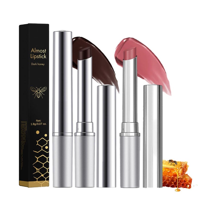 Baorder 2PCS Honey Lipstick Tinted Lip BalmBlack and Pink LipstickHydrating Natural Glossy Sheer Black Lip BalmMoisturizing Makeup Lip Care for Repairing Dry Lips