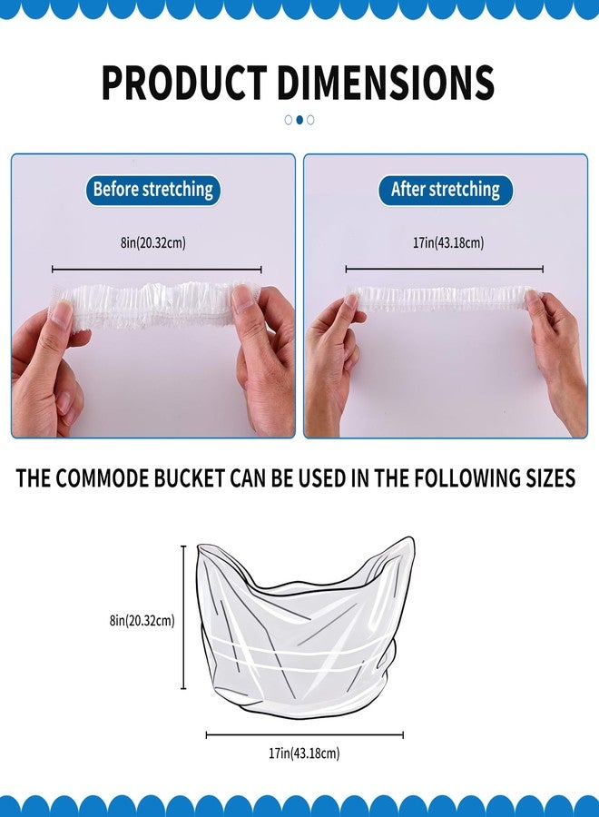 YNSHOUNA 100 PCS Potty Chair Liners with Elastic, Disposable Portable Potty Training Bags, Clear Potty Refill Liners, Toilet Seat Cover 17x8 Inches - Image 4