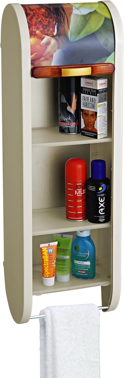 CIPLA PLAST Roll top Cabinet Multipurpose Bathroom Cabinet Organizer Bathroom Organiser Corner Shelf Bathroom Corner Cabinet for Bathroom Wall Cabinets for Storage Plastic - Image 1