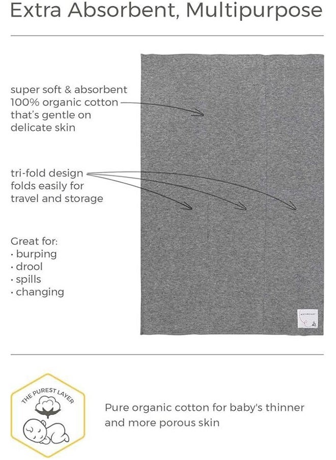 Burt's Bees Baby - Burts Bees Baby Infant Burp Cloths, 100% Organic Cotton Extra Absorbent Soft Fabric Drool Cloths, 5-Pack Newborn Must-Have Essential Large Burping Cloths, One Size 17 x 11.75 Inches - Image 1