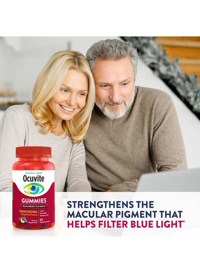 Ocuvite مكملات الفيتامينات والمعادن لصحة العين، حلوى جومي للبالغين، تحتوي على لوتين وزياكسانثين، نكهات فواكه مختلطة، 60 حبة - Image 5