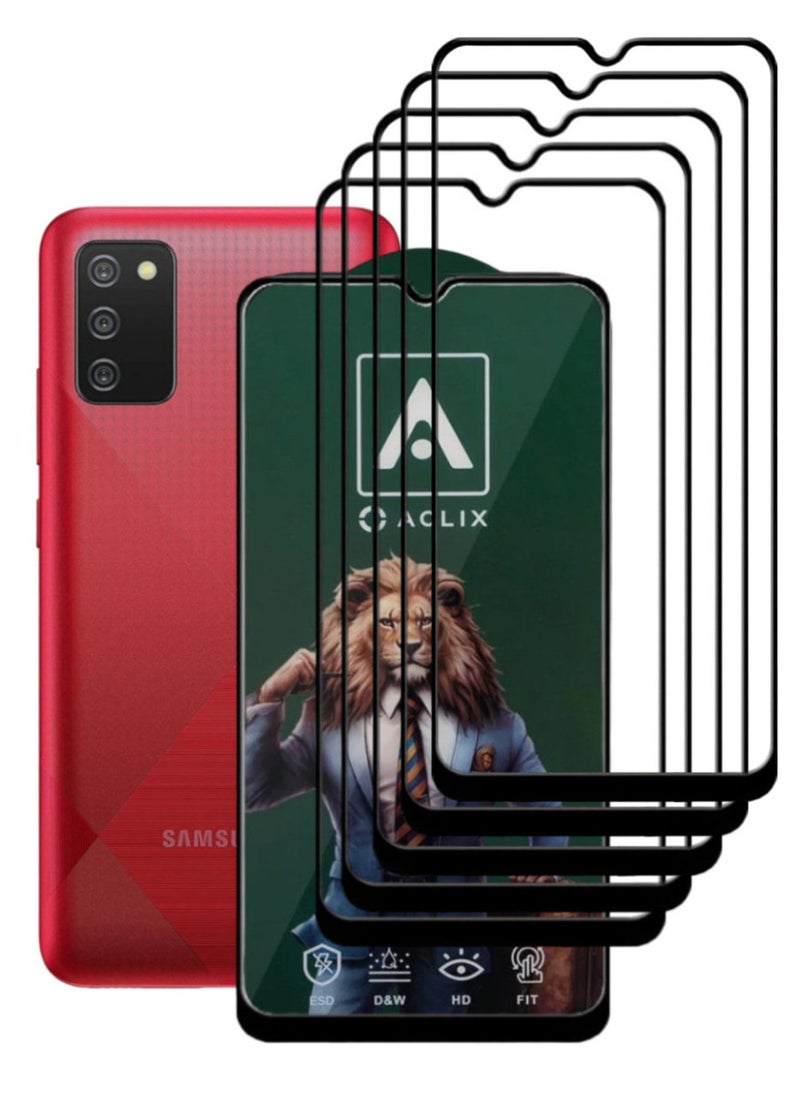 ACLIX 5 Pieces Antistatic ESD Dustproof Premium Quality High Definition Tempered Glass Screen Protector Designed For Samsung Galaxy A02s - Image 1