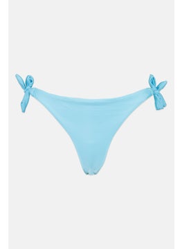 Lefties Women Plain Tie Closure Bikini Bottom, Sky Blue  - Image 1