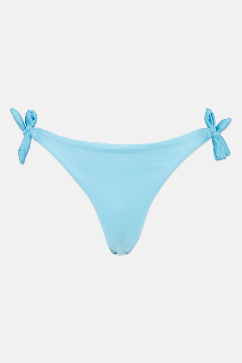 Lefties Women Plain Tie Closure Bikini Bottom, Sky Blue  - Image 1