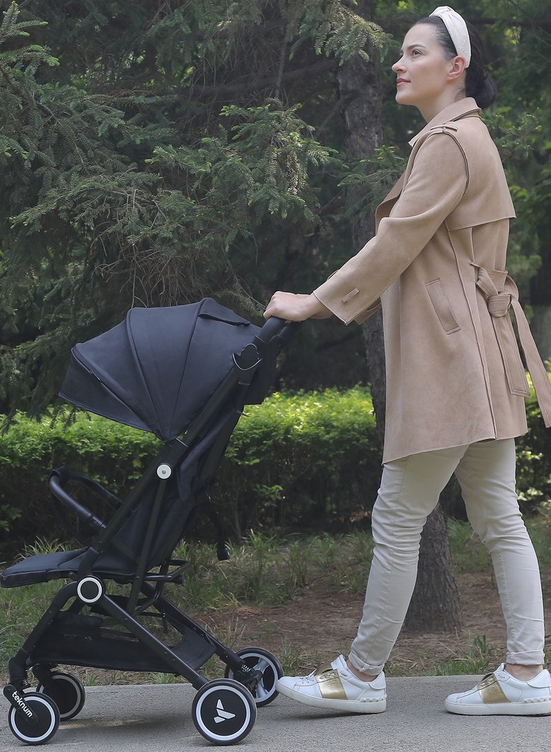 TEKNUM Travel Cabin Stroller With Coffee Cup Holder - Black - Image 3