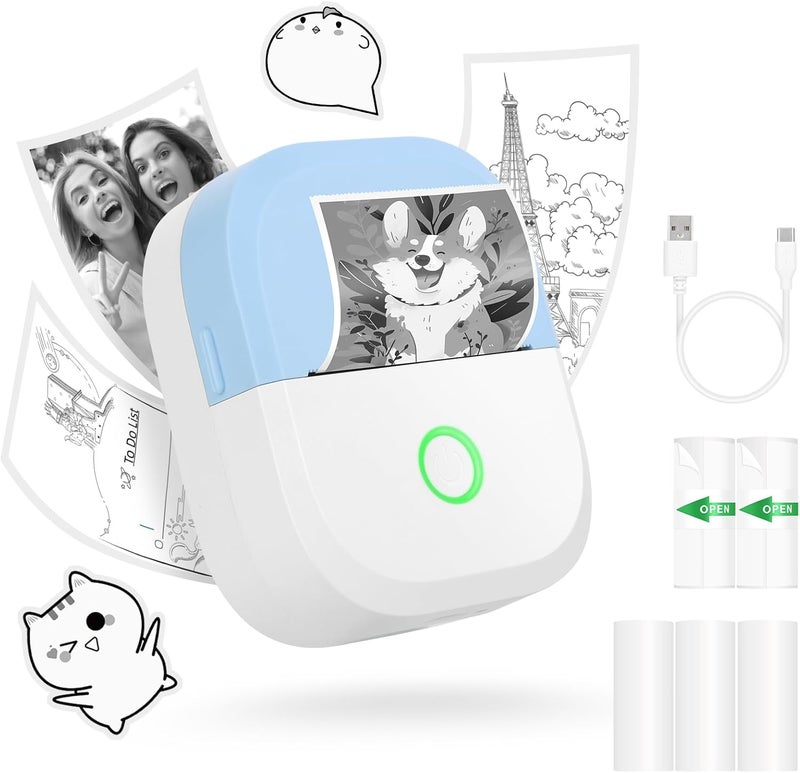 mafiti Mini Printer - Bluetooth Photo Printer for Ultra-Clear Photo Printing, Rechargeable 1200mAh Battery Ideal for Study Notes, Diagrams, Photos, Journals, and Product Labels - Image 1