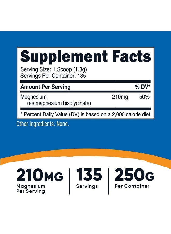 Nutricost Magnesium Bisglycinate Powder (Unflavored, 250 Grams) - Non-GMO, Vegan Supplement - Image 2