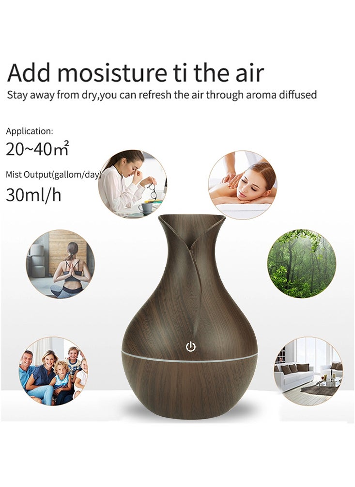 Perfii 130ML Ultrasonic Aromatherapy Air Humidifier with 7 Colour Changing LED Lights for Home, Bedroom and Office  - Image 4