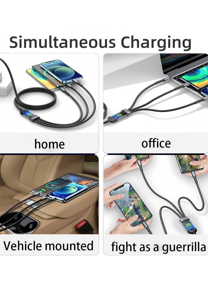 ماركة غير محددة - كابل شاحن USB 3 في 1 ، 2 حزمة 100 واط كابلات شحن سريع - Image 1