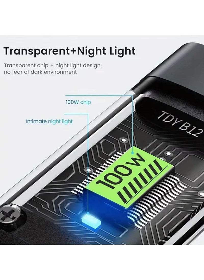 ماركة غير محددة - كابل شاحن USB 3 في 1 ، 2 حزمة 100 واط كابلات شحن سريع - Image 1