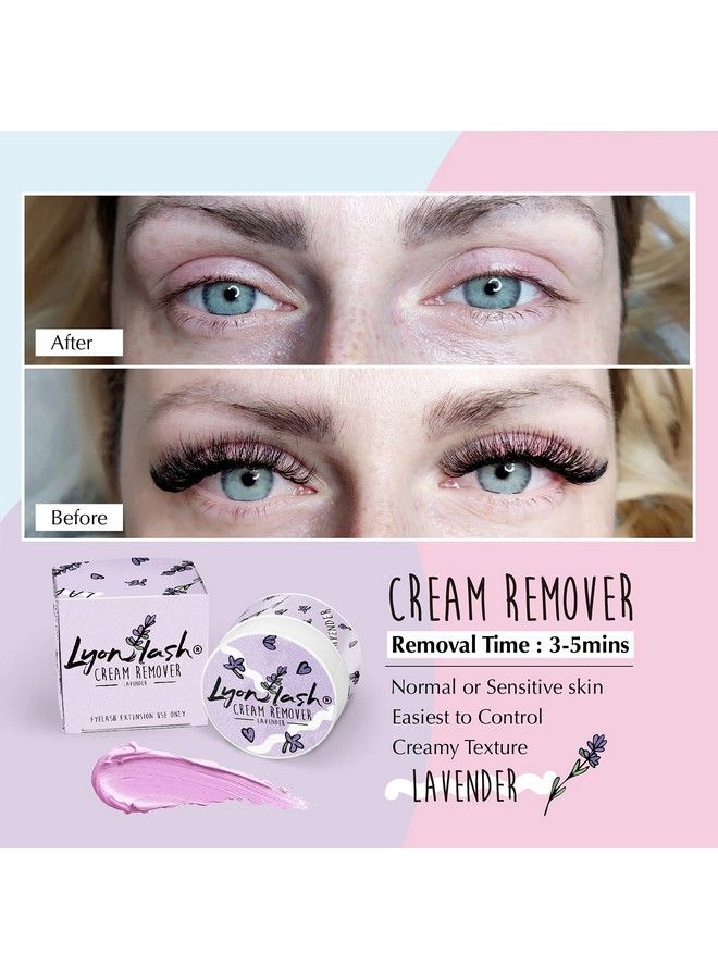 Lyon lash مزيل كريم تمديد الرموش برو جنتل 15 جرام 0.51 أونصة سائلة | يزيل غراء تمديد الرموش بفعالية | تهيج منخفض للبشرة الحساسة | مستلزمات أساسية لتمديد الرموش (لافندر) - Image 4