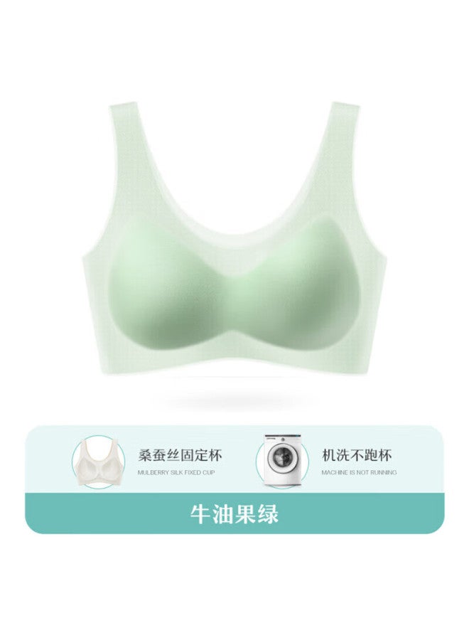 Mei Ya Ting Silk Bra Women Summer Thin No Steel Ring Gathered Bra Backless Sports Breathable Bra