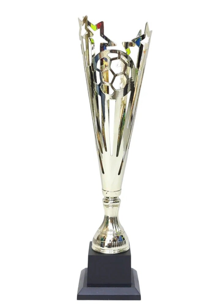 سبال كأس نجم كرة القدم الفضي - ٤٣ سم بقاعدة سوداء | جائزة مميزة لأبطال كرة القدم - Image 1