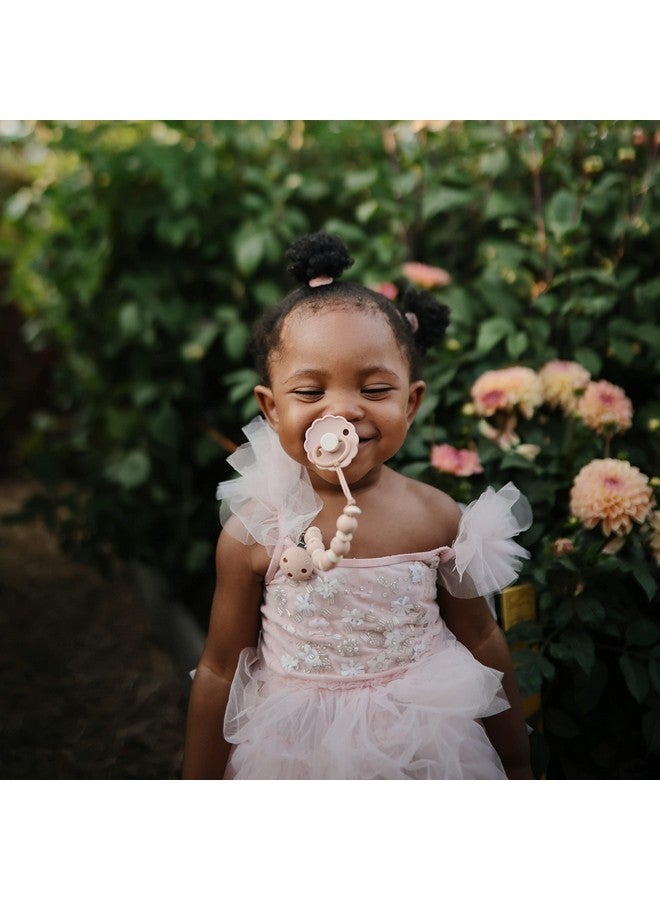 mushie 100% Silicone Baby Pacifier Clip BPA Free | Luna (Blush) - Image 2