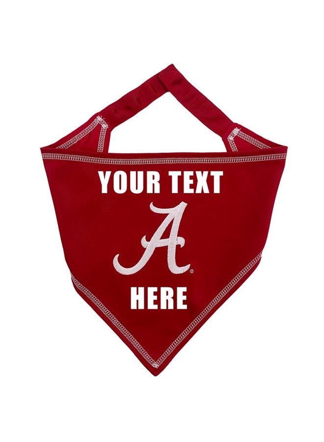 Pets First NCAA Alabama Crimson Tide Personalized Tie Bandana for Dogs & Cats, Size Large/X-Large. Custom Dog Scarf Bib for Pet Cat Dog. Ultimate Game-Day & Party Customizable Bandana - Image 1