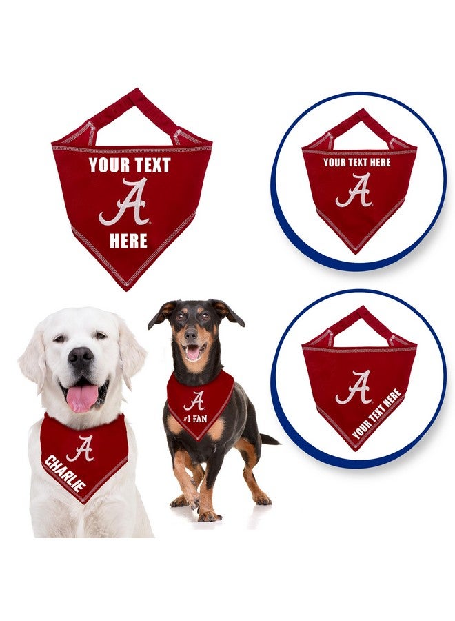 Pets First NCAA Alabama Crimson Tide Personalized Tie Bandana for Dogs & Cats, Size Large/X-Large. Custom Dog Scarf Bib for Pet Cat Dog. Ultimate Game-Day & Party Customizable Bandana - Image 2