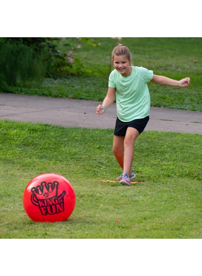 Hedstrom - Hedstrom King of Fun Jumbo Oversized Kickball Set, Red - Image 1