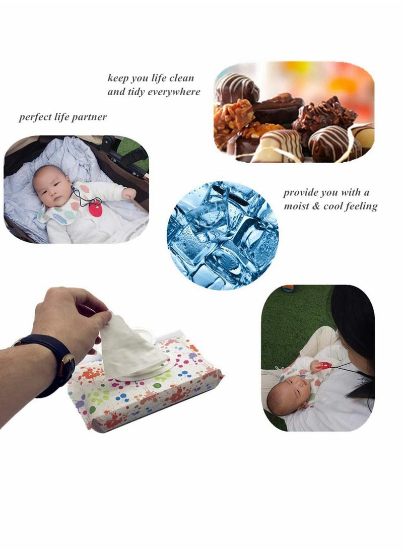 SYOSI - Wet Wipe Pouch 6 Pcs Baby Wet Wipe Pouch Travel Wipes Case Reusable Refillable Wet Wipe Bag Cases Portable Travel Wipes Dispenser Wipe Pouches for Baby, 6 Pack - Image 1