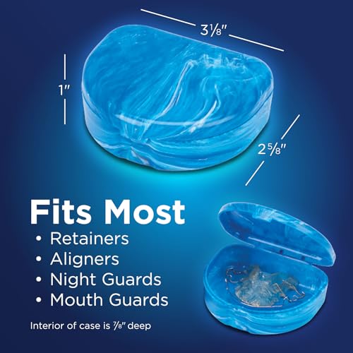 Practicon Marble Retainer Cases, Orthodontic Aligner Case, Mouth Guard Holder (3 Pack) (Midnight) - Image 5