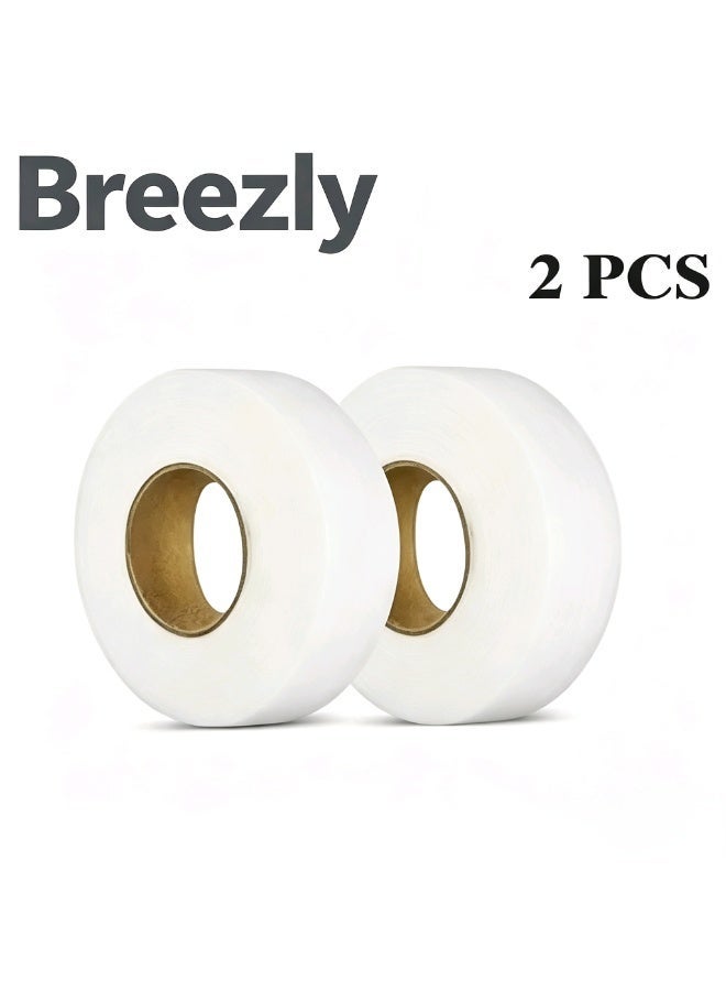 Breezly 2-Roll Double Sticky Iron-On Fabric Tape, White Iron-On Fabric Tape Heavy Duty Fusible Adhesive Hemming Strip to Repair Curtains Clothes Pants Pillow Case, No Sewing (0.78-inch, 71 M) - Image 1