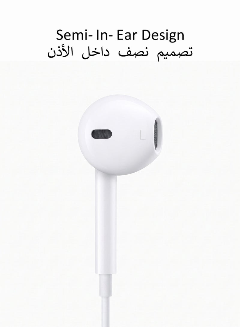 Tempo Wired Semi‑In‑Ear Earphones, USB‑C Connector, In‑Line Remote Control, Rich Bass, Sweat‑Resistant Wired Headset - Image 2