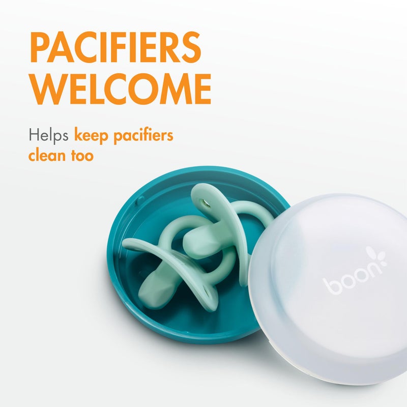 Boon Baby Bottle Storage Buns - Travel Holders for Nursh Bottles - Blue and White, 3 Count - Image 4