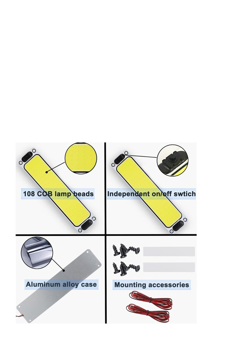 LED lamp for the car salon, 2 pieces, control button for opening and closing, 12 volts 10 watts - Image 2