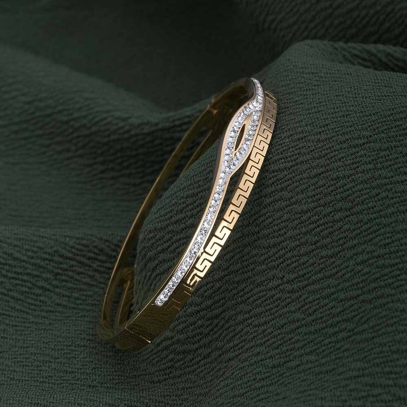 PALMONAS Rose Gold Plated Multi Stone Q Clasp Bracelet
 for Women - Image 3