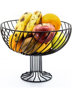 Nazarium Carousel Black Metal Fruit Bowl Presentation Basket Decorative Carousel Look Kitchen Living Room Sitting Room Gold Color Black  - Image 1