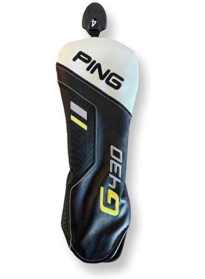 PING G430 Fairway Wood Headcover, Black-White-Yellow-Gray, Leather, Adjustable Number TAG - Image 2