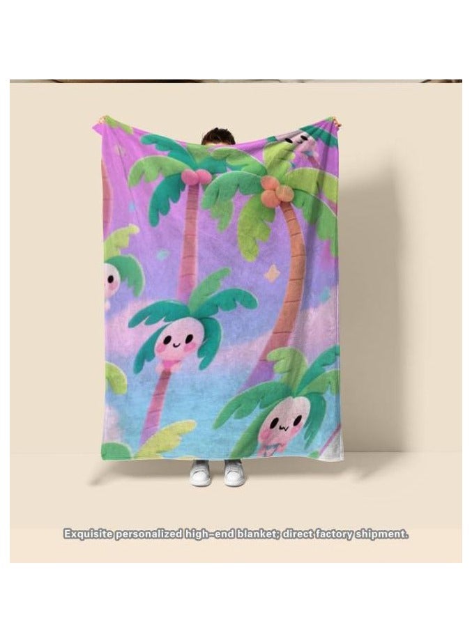 عام بطانية رقيقة من الفانيلا الكرتونية للأطفال أو الطلاب (دافئة ومريحة ومناسبة للنوم والألعاب) 100 سم * 150 سم - Image 2