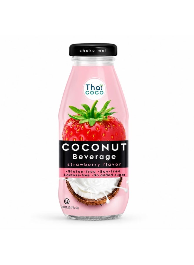 Thai Coco Coconut Beverage Strawberry Flavor 280 ml Pack of 24 - Image 2