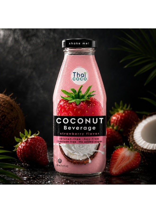 Thai Coco Coconut Beverage Strawberry Flavor 280 ml Pack of 24 - Image 4