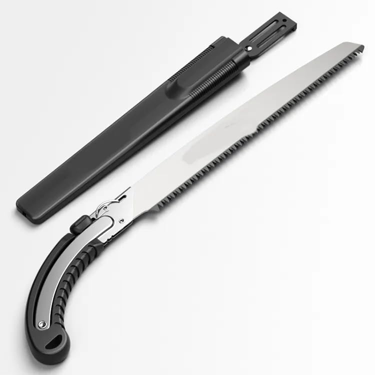 Vinskep 13.7 Inch Hand Pruning Saw – Curved Blade Tree Cutter with Blade Sleeve | Sharp Triple-Edge Teeth | Rust-Resistant Steel | Manual Hand Saw for Gardening, Branch Cutting & Trimming - Image 1
