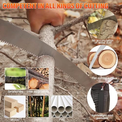 Vinskep 13.7 Inch Hand Pruning Saw – Curved Blade Tree Cutter with Blade Sleeve | Sharp Triple-Edge Teeth | Rust-Resistant Steel | Manual Hand Saw for Gardening, Branch Cutting & Trimming - Image 3