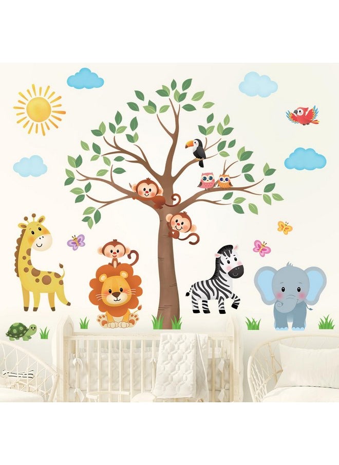 DECOWALL SG2-2323 Jungle Animals Tree Wall Decals Elephant Giraffe Lion Safari Wall Stickers Baby Nursery Kids Bedroom Living Room Wall Decor - pzsku/ZA328FF9B32D4ADA61D65Z/45/_/1737031965/5962c82b-db20-4996-9aec-1b3484f16932