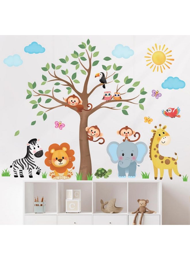 DECOWALL SG2-2323 Jungle Animals Tree Wall Decals Elephant Giraffe Lion Safari Wall Stickers Baby Nursery Kids Bedroom Living Room Wall Decor - pzsku/ZA328FF9B32D4ADA61D65Z/45/_/1737031988/3c9a8241-29a8-456c-ad6c-a12e67ae73bd