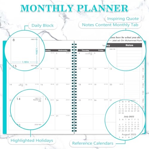 Coboll Monthly Planner 2025-2027 - 2025-2027 Monthly Planner, 9'' x 11'', 24 Months from JUL. 2025 to JUN. 2027, Academic Planner With Inner Pocket - Image 3