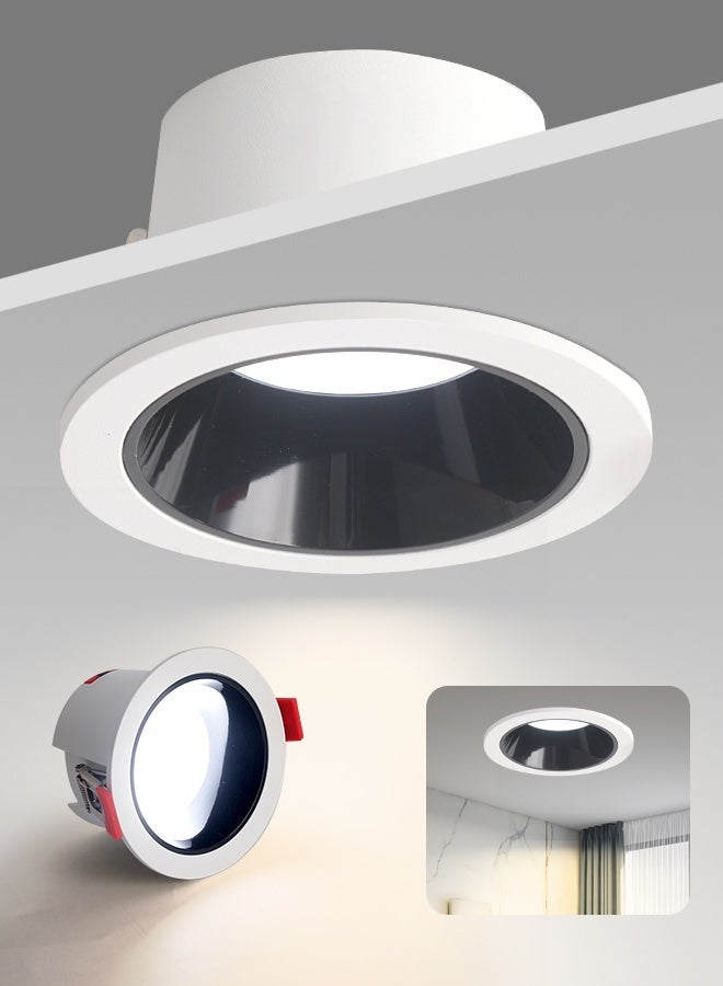 YATAI LIGHTING ضوء سقف LED، مصباح سقف دائري 12 واط، 4500 كلفن أبيض محايد، تحكم بالزر، هيكل أكريليك وألمنيوم، تركيبة سقف عصرية لغرفة النوم، غرفة الطعام، الممر، 2.16 بوصة، أبيض - Image 1
