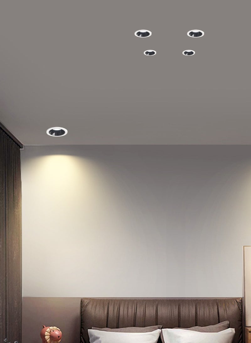 YATAI LIGHTING ضوء سقف LED، مصباح سقف دائري 12 واط، 4500 كلفن أبيض محايد، تحكم بالزر، هيكل أكريليك وألمنيوم، تركيبة سقف عصرية لغرفة النوم، غرفة الطعام، الممر، 2.16 بوصة، أبيض - Image 5