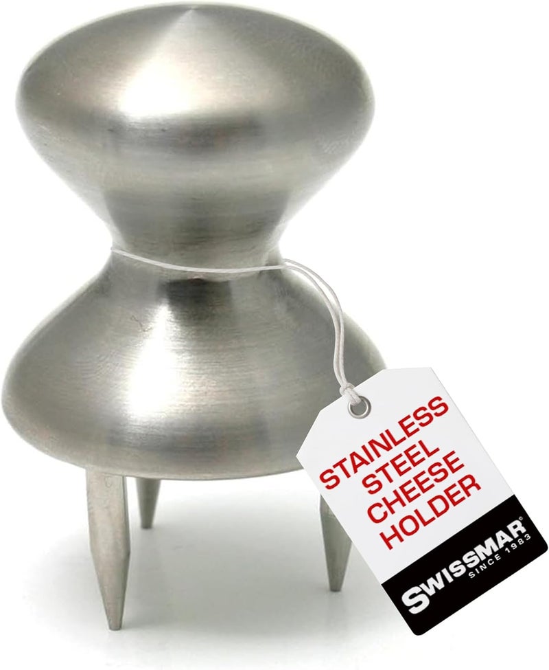 Swissmar Stainless Steel Cheese Holder with 3-Prong Design for Easy Serving - Image 1