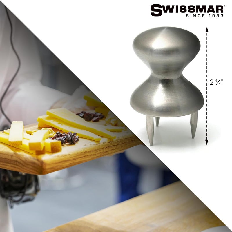 Swissmar Stainless Steel Cheese Holder with 3-Prong Design for Easy Serving - Image 4