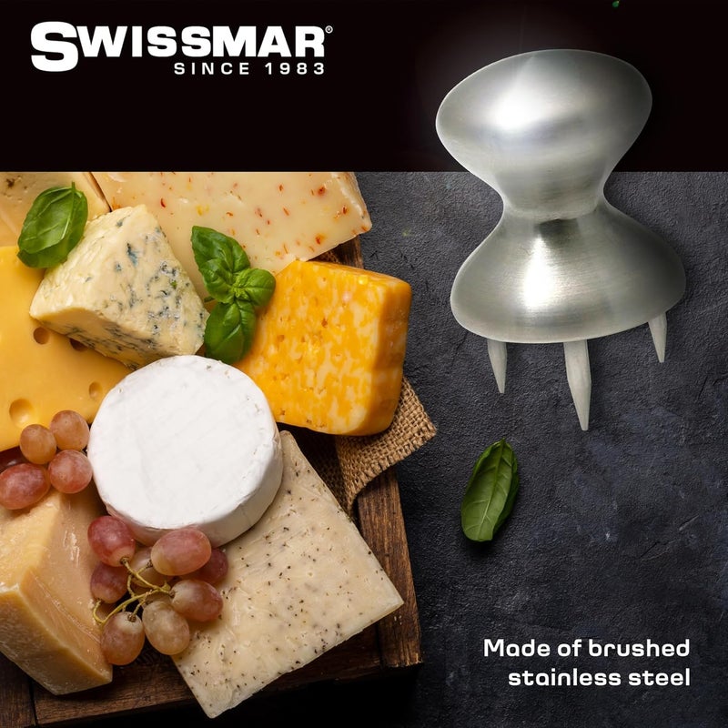 Swissmar Stainless Steel Cheese Holder with 3-Prong Design for Easy Serving - Image 5