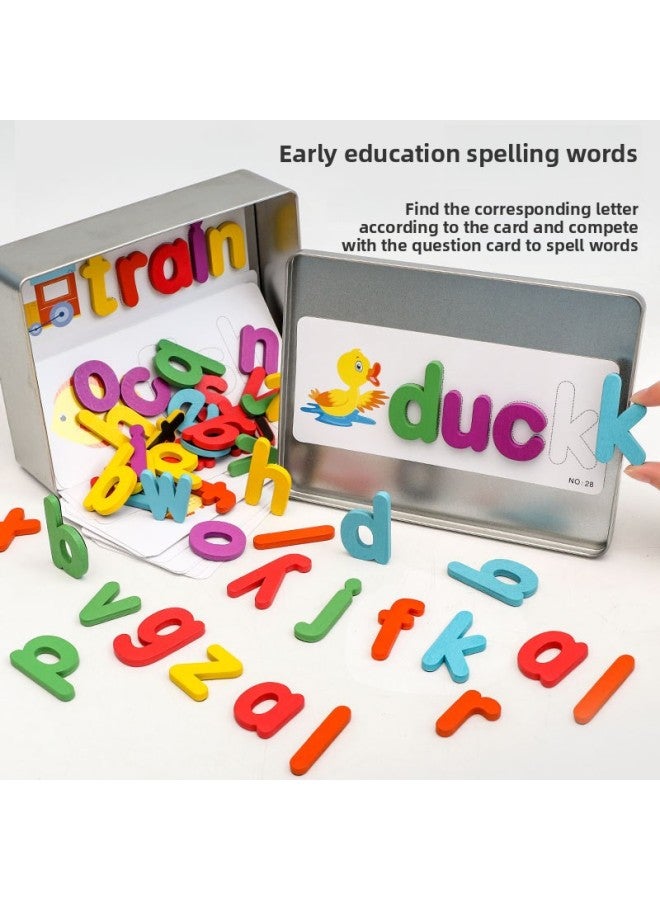 Magnetic Spelling Children's Puzzle Toys 3-6 Years Old Magnetic Building Blocks Baby Early Education Puzzle Children's Intelligence Puzzle-Color:Magnetic Spelling Word Game - Image 5