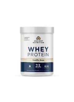 Health & Household Ancient Nutrition Grass Fed Whey Protein, Vanilla Bean, 23G Protein, 20 Servings, Hydrolyzed Collagen Peptides, Organic Regenerative A2/A2 Milk Protein  - Image 1