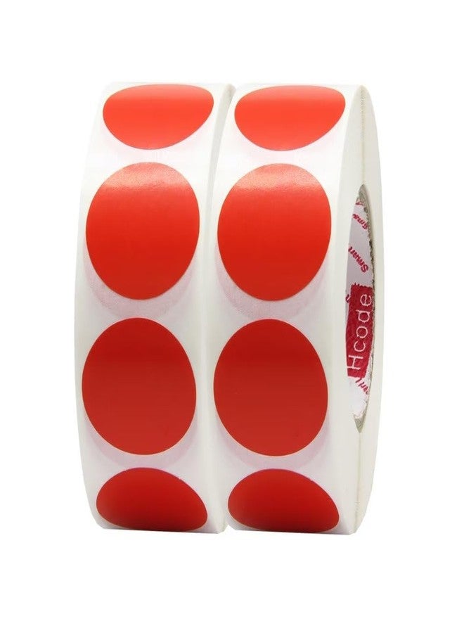 Hcode Round Color Coding Label Price Stickers Blank Yard Sale Stickers 1 inch Permanent Adhesive Dots 2 Roll 2000 Pieces (Red) - Image 1